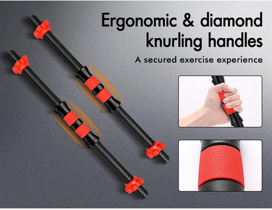 40KG Dumbbell Barbell Set 4-In-1 Standard Weight Plates with Connecting Rod Exercise & Fitness Equipment for Home Gym Body Workouts Strength Training