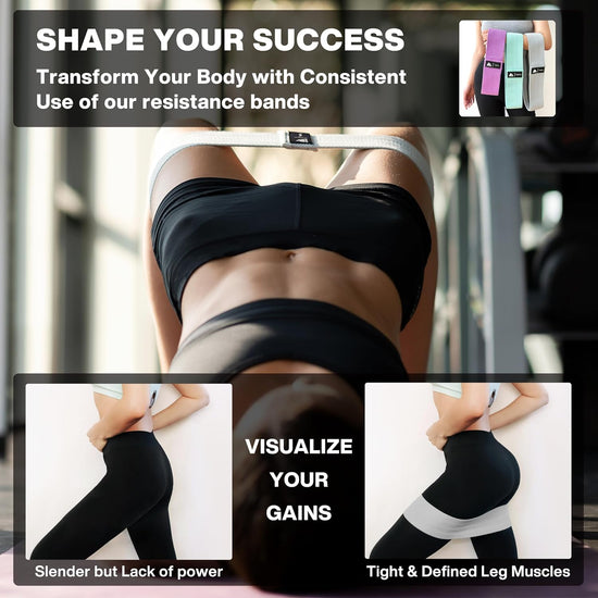 METEOR Non-Slip Resistance Bands Set - Fabric Booty Bands for Exercise & Fitness - Durable Hip and Squat Bands with Varying Resistance Levels for Strength Training