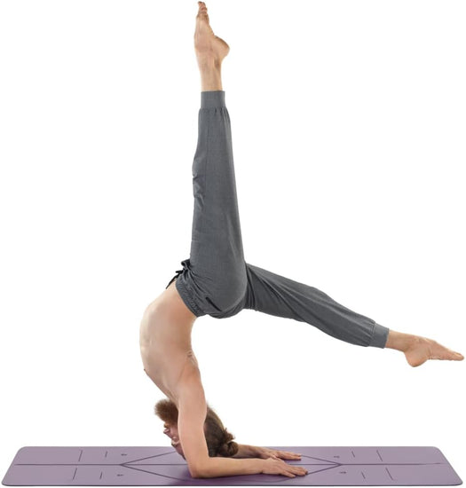 Original Yoga Mat – Free Yoga Bag Included - Patented Alignment System, Warrior-Like Grip, Non-Slip, Eco-Friendly and Biodegradable, Sweat-Resistant, Long, Wide, 4.2Mm Thick Mat for Comfort