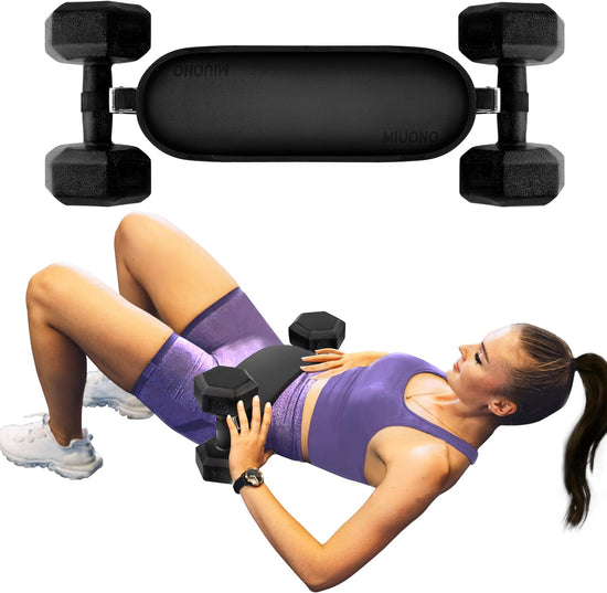 Hip Thrust Belt, Dumbbell Thrust Belt for Kettlebells or Grip Plates, Thicker Slip-Resistant Leather Glute Bridge Pad Machine Booty Workout of Home Gym Black 17.32*5.3Inch