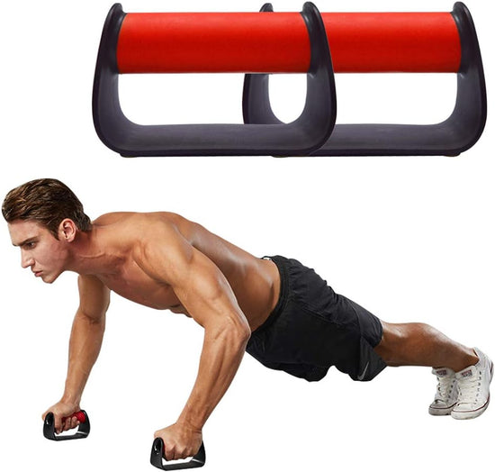 Pushup Handles for Floor Board Portable Push up Bars for People Fitness Home Workout Equipment , Colour Red