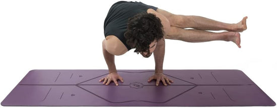 Original Yoga Mat – Free Yoga Bag Included - Patented Alignment System, Warrior-Like Grip, Non-Slip, Eco-Friendly and Biodegradable, Sweat-Resistant, Long, Wide, 4.2Mm Thick Mat for Comfort