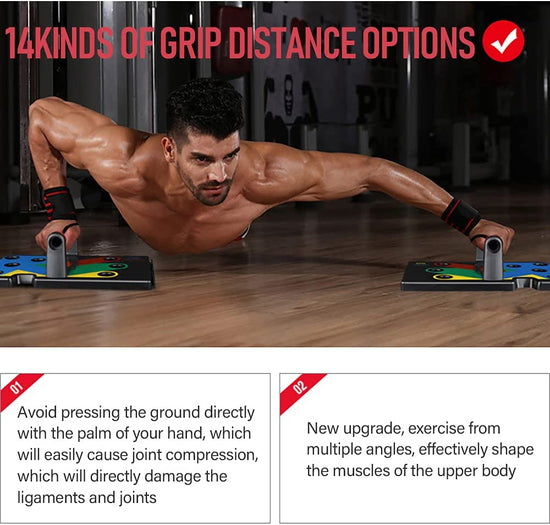 Push up Bars for Men-14 in 1 Multifunction Pushups-Foldable Pushup Board Muscle Training-Push up Handles for Floor-Core Muscle Trainer Home Workout- Adjustable Pushup Stand for Women-Exercise Strength Training Fitness Equipment