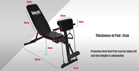 Energetics Multi-Function Incline Decline Weight Bench & Preacher Arm Curl Bench