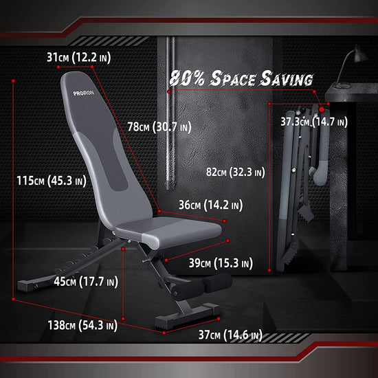 Weight Bench with Elastic Ropes, Adjustable Strength Training Bench with for Full Body Workout with Fast Folding - 2023 Version
