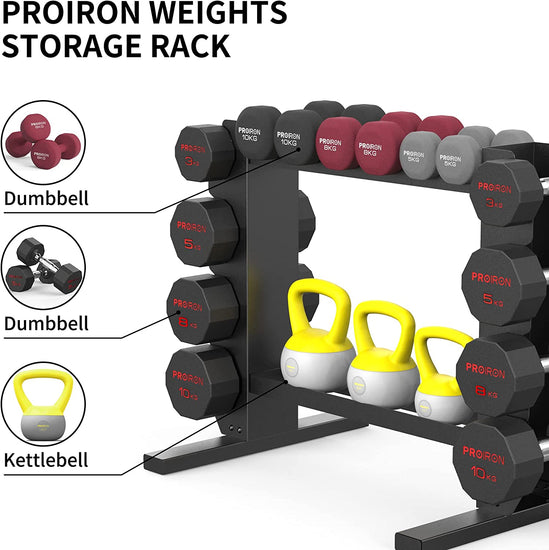 Heavy Duty Dumbbell Rack, Weight Rack for Dumbbells Kettlebells Home Gym Storage, Multi-Layer Weights Stand Holder (Rack Only)