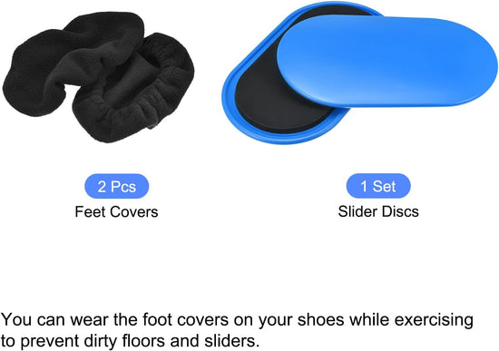 Exercise Core Sliders, Oval Glider Discs with Feet Covers, Dual Sided Usage in Home Gym for Full Body Workout