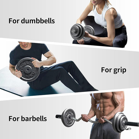 Cast Iron Weight Plates Set 1.25Kg,2.5Kg,5Kg,10Kg (Choice of Sizes) for 1" Dumbbell Handle Bar
