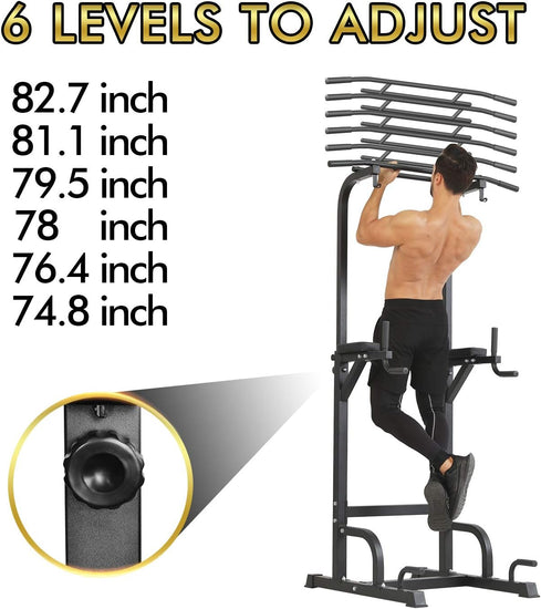 Power Tower Workout Pull up & Dip Station Adjustable Multi-Function Home Gym Fitness Equipment