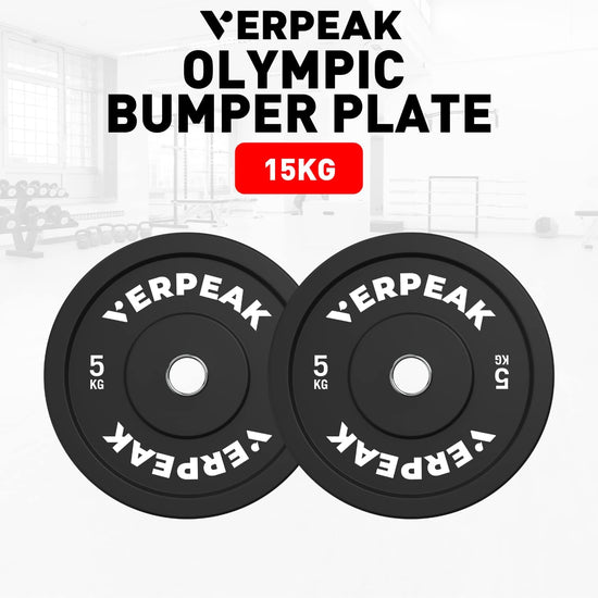 Bumper Olympic Weight Plate, 5Kg, 10Kg, 15Kg, 20Kg, 25Kg Black Rubber Weight Plate Set Olympic 50Mm Center Hole, for Barbell, Dumbbell Handle, Weight Lifting, Bench Press, Home Gym Fitness Strength Weight Training Workout