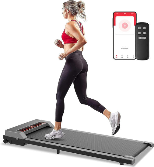 Walking Pad, under Desk Walking Pad Electric Treadmill Home Office Gym Exercise Fitness Machine W/App Control & Remote Control, 120KG Capacity