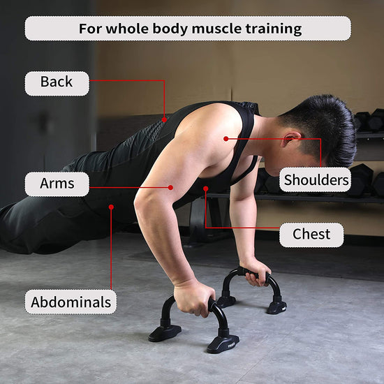 Push up Bar Stands, Push up Handles with Non Slip Foam Grip for Chest Press, Home Gym Fitness Exercise, Strength Training (1 Pair Black)