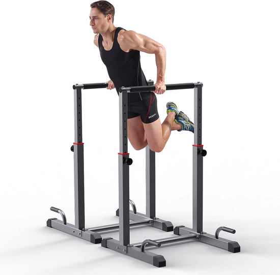 Dip Bar Station Set, 9 Level Adjustable Pull up Bar, 1200Lbs Heave Duty Dip Station for Full Body Workout Fitness,Functional Parallettes Bars