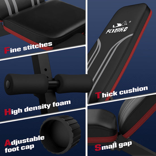 Adjustable Weight Bench, Utility Gym Bench for Full Body Workout, Multi-Purpose Foldable Incline Decline Benchs - 2019 Version