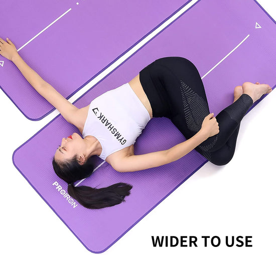 Yoga Mat Eco Friendly NBR All-Purpose 10Mm Thick Non-Slip Exercise Mat High Density Anti-Tear Pilates Mat with Carrying Strap for Yoga Pilates and Gymnastics - 183Cm X 66Cm X 1Cm - 4 Colours(Only Official Brand : )