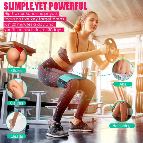 Resistance Bands for Legs and Butt - Booty Bands Set, Non Slip Fabric Workout Bands Exercise Bands Glute Bands, Wide Stretch Resistance Loops Band - 3 Packs with Carrying Bag
