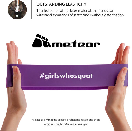 Meteor Essential Stretching Bands, Resistance Loop Set, Natural Latex Fitness Band for Workout, Yoga, Weightlifting, Physical Therapy, Rehab, Improve Mobility and Strength (Palette)