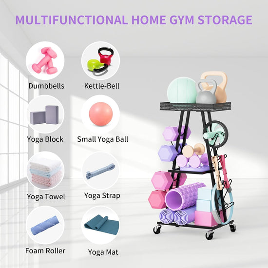 Dumbbell Rack, Weight Rack for Dumbbells, Compact A-Frame Home Gym Space Saver, Home Gym Storage Rack for Yoga Mat Kettlebells and Strength Training Equipment, Weight Storage Holder Rack For