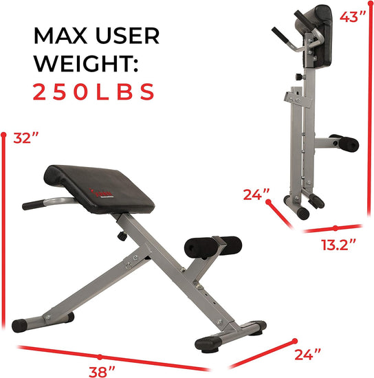 Hyperextension Roman Chair for Back, Glute, Hamstring and Ab Workouts