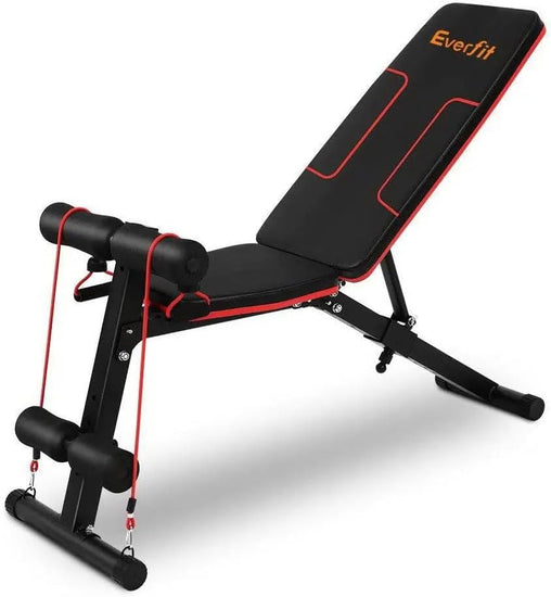 Weight Bench Multi Station Press Barbell Home Gym FID Chair Flat Incline Decline Toning Exercise Equipment Military Row Leg Extension Preacher Curl