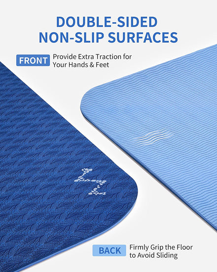 Large Yoga Mat (183 X 114Cm; 6Mm Thick) Extra Wide Workout Mat for Men and Women, Yoga Mat Thick Exercise Mats for Home Workout, Yoga, Pilates