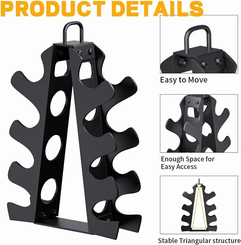 Dumbbell Rack, Weight Rack for Dumbbells, 4 Tiers A-Frame Dumbbell Rack Stand with Handle, Alloy Steel Dumbbell Rack for Home Gyms and Offices (Dumbbell Rack Only)