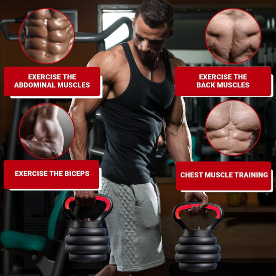 8 in 1  Adjustable Dumbbells Weights Set, Weight Set Used as Dumbbell, Two-Handle Kettlebell, Macebell, Push up Stand, Barbell, Kettlebell, Roller Wheel for Home Gym Training