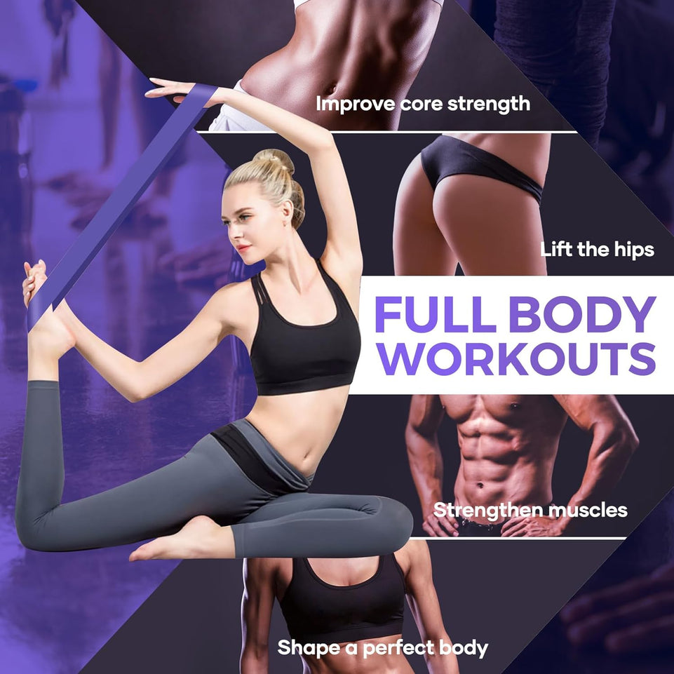 Resistance Bands [Set of 5], Resistance Band for Women and Men, Skin-Friendly Resistance Fitness Exercise Loop Bands 5 Levels for Legs and Glutes,Arms,Pilates,Yoga-Carry Bag Included