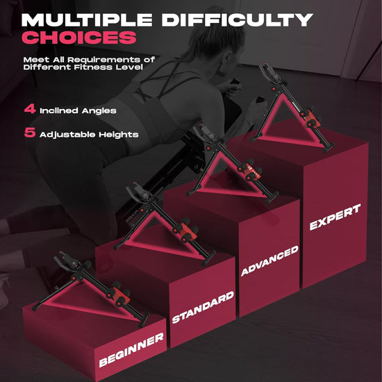 Ab Workout Equipment, Adjustable Ab Machine Full Body Workout for Home Gym, Strength Training Exercise Equipment for Body Shaping Foldable Waist Trainer Suitable for Beginner Red