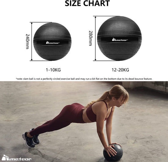 Meteor Dead Bounce Slam Ball with Thick Sheel for Explosive Strength, Crossfit Training, Muscle Growth, Workout, Resistance, Endurance, Agility, Gym, Home, Exercise
