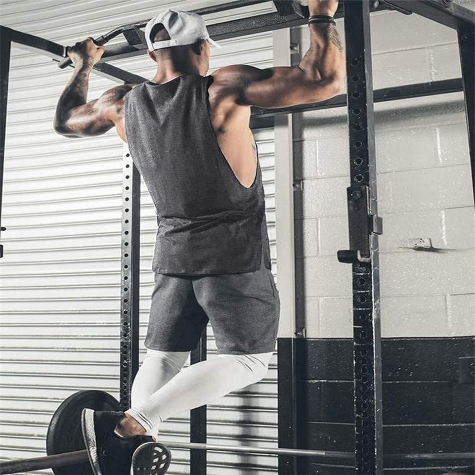 Men'S Hoodies Gym Workout Short Sleeve T Shirt Bodybuilding Sportswear