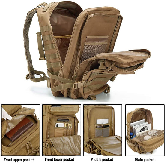 45L Military Tactical Backpacks Molle Army Assault Pack 3 Day Bug Out Survival Bag Hiking Treeking Rucksack