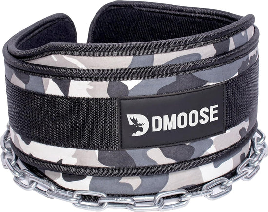 Dmoose Dip Belt with Chain for Pull Ups, Training, Weightlifting, Powerlifting and Bodybuilding Workouts, 36 Inches Heavy Duty Steel Lifting Chain, Comfortable Dip Belt with Neoprene Back Support