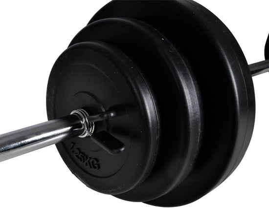 30.5Kg Dumbbell and Barbell Set - Home Gym Fitness Equipment - Chrome-Plated Bars and PE Casing Weight Discs