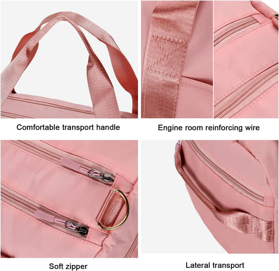 Sport Gym Bag with Dry Wet Separated and Shoes Compartment Lightweight Handbag Yoga Bag, Travelling Bag for Men Women with Adjustable Strap, Large Capacity Fitness Bag