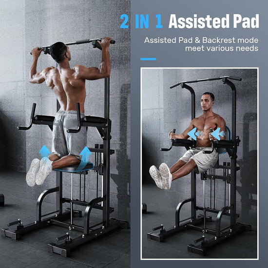 Power Tower Pull up Dip Station Multi-Function Home Gym Strength Training Fitness Equipment 440LBS