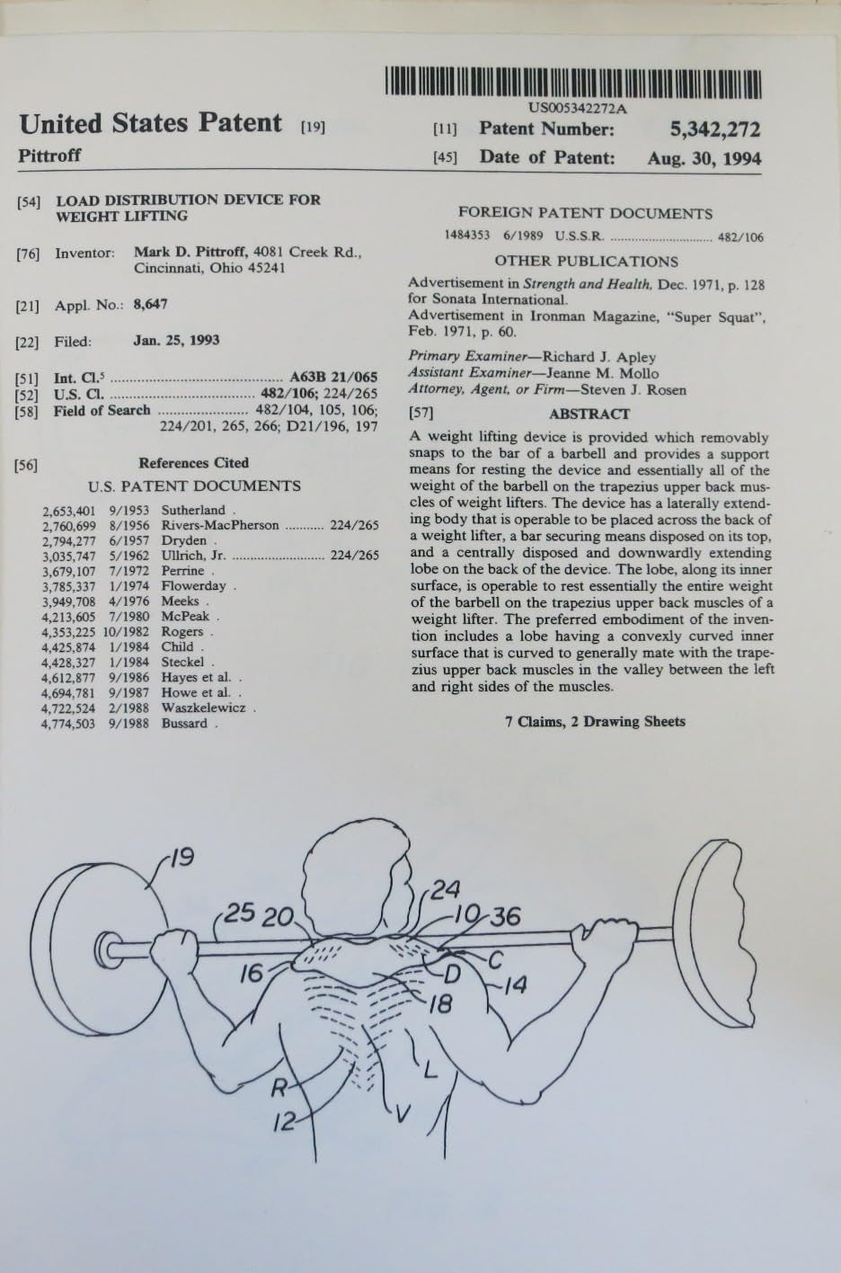 by Advanced Fitness, Squat Load Distribution Device
