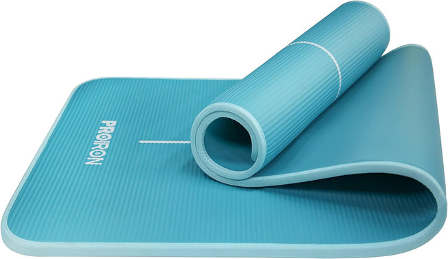 Yoga Mat Eco Friendly NBR All-Purpose 10Mm Thick Non-Slip Exercise Mat High Density Anti-Tear Pilates Mat with Carrying Strap for Yoga Pilates and Gymnastics - 183Cm X 66Cm X 1Cm - 4 Colours(Only Official Brand : )