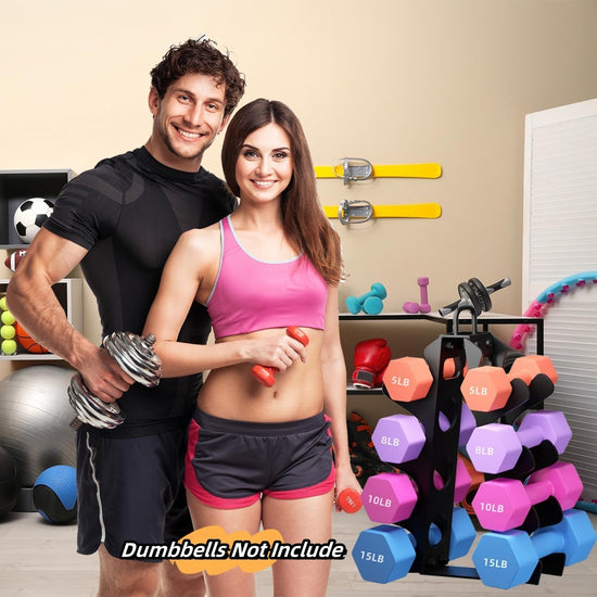Dumbbell Rack, Weight Rack for Dumbbells, 4 Tiers A-Frame Dumbbell Rack Stand with Handle, Alloy Steel Dumbbell Rack for Home Gyms and Offices (Dumbbell Rack Only)
