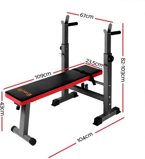 Weight Bench Multi Station Press Barbell Home Gym FID Chair Flat Incline Decline Toning Exercise Equipment Military Row Leg Extension Preacher Curl