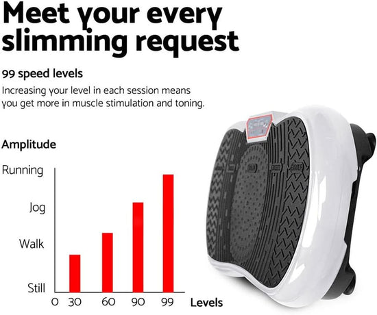 Vibration Machine, 99 Speed Foot Massager Vibrations Platform Machines Plate Exercise Weight Loss Fitness Home Gym Body Workout, with Resistance Bands and Remote Control