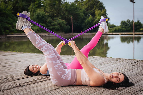 Pedal Resistance Band - Natural Latex Bodybuilding Expander - Exercise Sit up Equipment - Tension Band for Stomach, Arms, Legs, Abdomen - Yoga Stretching - Stomach Exercise Equipment - Tummy Trimmer