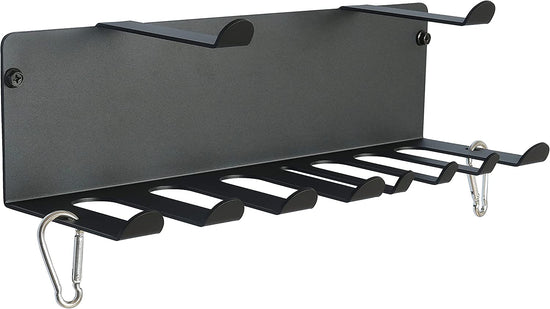 Gym Storage Rack,Double Layer Multi-Purpose Exercise Bands Rack,Resistance Bands Rack with 10 Hooks for Lifting Belt and Jump Rope Storage, Yoga Mat and Foam Roller Holder (Hardware Included)