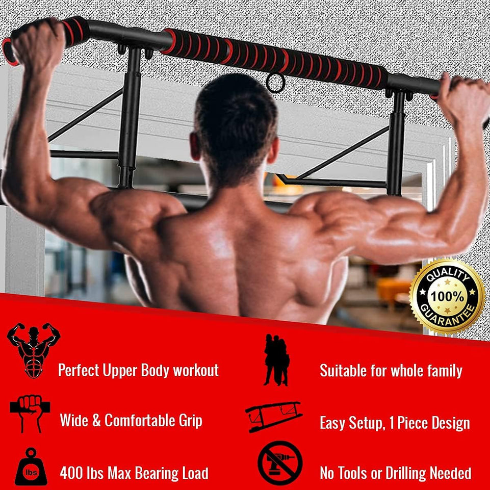 [2023 Upgrade] Multi-Grip Pull up Bar for Doorway, Portable Pullup Chin up Bar Home, No Screws, Multifunctional Dip Bar Fitness, Door Exercise Equipment Body Gym System Trainer