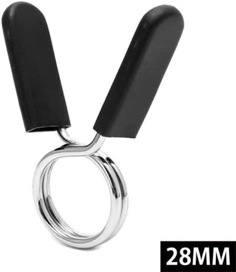 Spring Collar Clips for Olympic Bars Dumbells Barbells Gym Equipment Clamp, Soft Plastic Handles, High Grade Steel, Weightlifting, Gym, Fitness