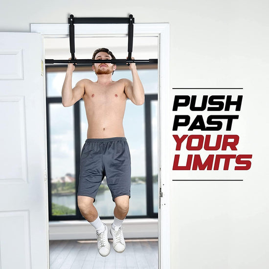 Door Pull up Bar - Heavy-Duty Door Pull up Bar for Home Gym - Adjustable Width Fits 24-32’’ Wide Door - Portable Doorway Chin up Bar - Multifunctional Indoor Upper Body Workout Bar - Black