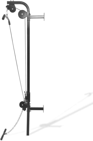 Wall-Mounted Home Gym - Dual Pulley Training System with Lat Pull-Down and Low Pull-Up Bars - Steel Construction Supports up to 120 Kg.