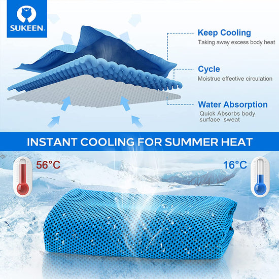 KUEN [4 Pack] Cooling Towel (40"X12"), Ice Towel, Soft Breathable Chilly Towel, Microfiber Towel for Yoga, Sport, Running, Gym, Workout,Camping, Fitness, Workout & More Activities