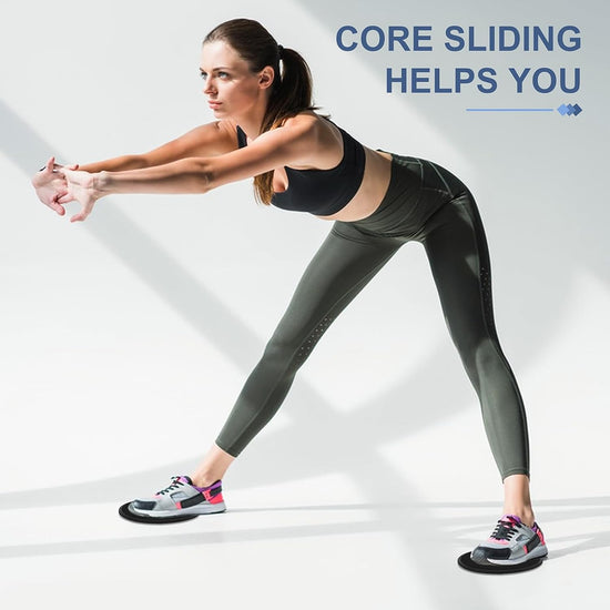 Gliding Discs Core Sliders Smooth Gliders Dual-Sided Design Core Exercise Sliders Use on Hardwood Floors, Workout Sliders Fitness Discs Abdominal & Total Body Gym-Exercise Equipment Set of 2