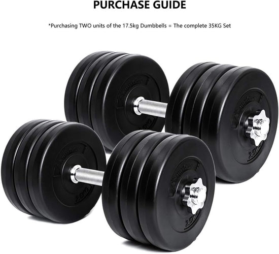 METEOR ESSENTIAL DUMBBELL SET Weight Dumbbells Plates Home Gym Fitness Exercise